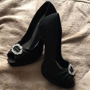 David’s Bridal Black High Heels